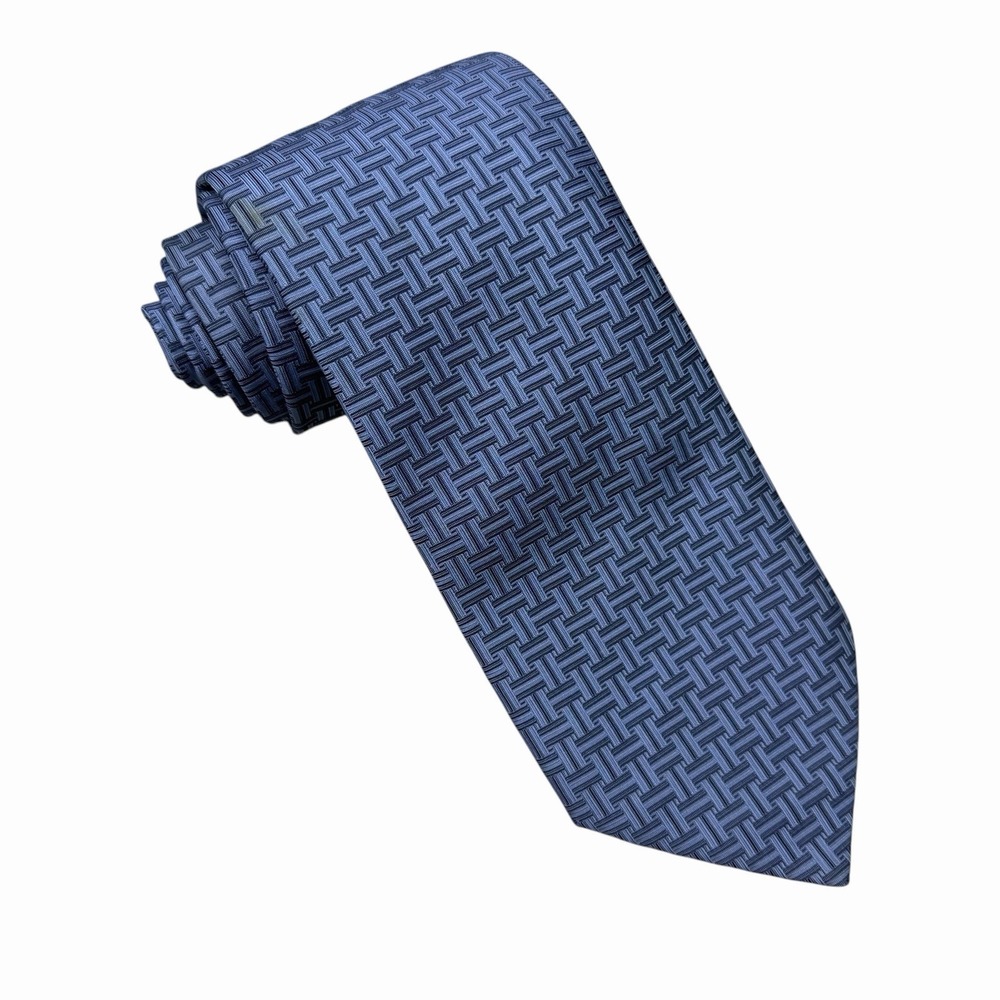 Hermes Men's Recent Tie Geometric "H" Logo Jacquard Silk 3 5/8" (W) x 61.75" (L) - Picture 2 of 6